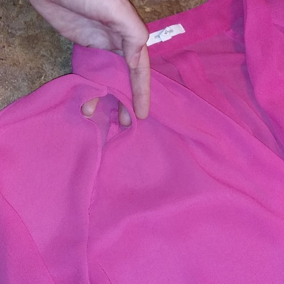 Pink see thru blouse - Picture 5 of 7